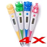 Zoo Animal Digital Pediatric Thermometer for Children - 4-Pack