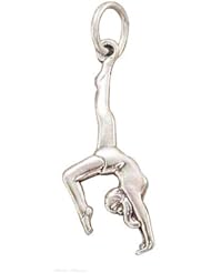 Sterling Silver Hand Standing Gymnast Sports Charm