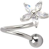 Aurora Lily Flower Twister Belly Ring
