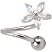 Aurora Lily Flower Twister Belly Ring