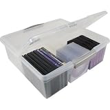 Large Multimedia Box set of 6 (Clr / grey buckes) (6.62 H x 18.84 W x 19.14 D)