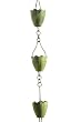 Patina Products R253 Verdigris Flower Cup Rain Chain Full Length
