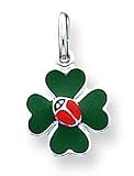 Sterling Silver 4-leaf Clover Charm with 20 inch Sterling Silver Chain