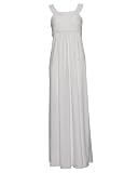 White Knit Long Dress U Shape Neck Back Tide Strap