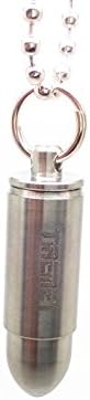 G-JMD Ti Titanium EDC Alloy Mini Silve Bullet Design Storage Container Outdoor Survival Waterproof Pill Box &amp; Medicine Capsule Charming Pendant Necklace