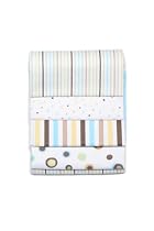 Just Born 4-Pack Flannel Receiving Blankets - Green Dots & Stripes