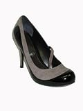 ALEXANDER MCQUEEN Round Toe Mary Jane in Grey/ Black