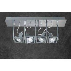 Four Square Light Line Voltage Semi Flush-Mount Track Ceiling Light by PLC Lighting