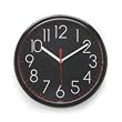 Lorell Products - Wall Clock, 10", Arabic Numerals, Black Frame/Black Face - Sold as 1 EA - Round profile wall clock offers Quartz movement for accurate time. Design features a black frame, black dial, white Arabic numerals, and red second hand sweep. Clock runs on one AA battery (sold separately).