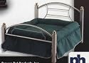 Dog Bed 24"x22.5" Platinum Frame, Green Cushion