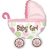 Girl Baby Shower Buggy Balloon Mylar Super shape