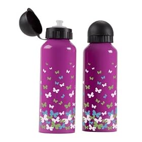 Stainless Steel Purple Butterfly Water Bottle by Three Cheers for Girls by 