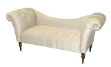Roslyn Double Arm Tufted Chaise Lounge by Skyline Furniture in Parchment Shantung