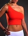 Womens seamless halter top, Tangerine, XS/S