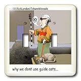 Londons Times Funny Cat Cartoons - Seeing Eye Cats - Light Switch Covers - double toggle switch