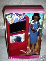Childrens Toyshop  Toys : 2000 African American Teacher Barbie with Blackboard