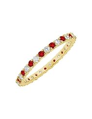 Ruby and Diamond Eternity Bangle 14K Yellow Gold - 10.00 CT TGW