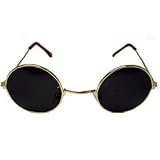 Gold Frame John Lennon Sunglasses W/ Black Lens