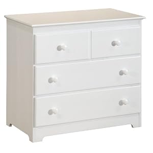 Atlantic Furniture Eco-Friendly Windsor 3 Drawer Dresser, White