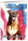 Thank You for your Service Boxer Dog Card