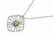 Sterling Silver CZ Necklaces - Flower - Chain: 16-18" (adjustable) Height: 33mm
