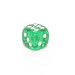 Translucent 12mm d6 Green w/White Pipped Dice