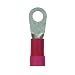 Panduit PV8-10R-QY Ring Terminal, Large Wire, Vinyl Insulated, 8 AWG Wire Range, #10 Stud Size, Red, 0.04" Stock Thickness, 0.280" Max Insulation, 0.47" Terminal Width, 1.53" Terminal Length, 0.43" Center Hole Diameter (Pack of 25)
