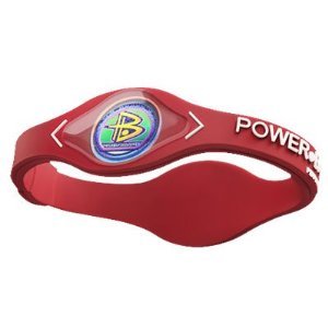 Power Balance Silicone Wristband, Red/white, Small