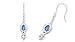 Oval London Blue Topaz Princess White Cz Dangling Earrings Sterling Silver