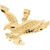 14K Yellow Gold Eagle Pendant