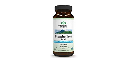 Organic India Breathe Free Capsules Asthma & Respiratory Relief - 250 Capsules (1 Bottle) Organic India Breathe Free Capsules Asthma & Respiratory Relief - 250 Capsules (1 Bottle)