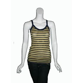 VELVET Striped Racerback Tank Top in Blue Yellow