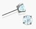 Jewelry : Genuine 2.5mm Aquamarine 14 Karat White Gold Round Earrings