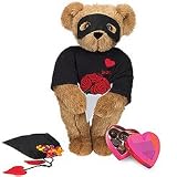 15" Love Bandit Teddy Bear With Roses and Small Box of Chocolates