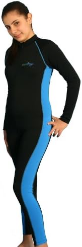 Girls Junior Sun Protection Stinger suit full body black blue