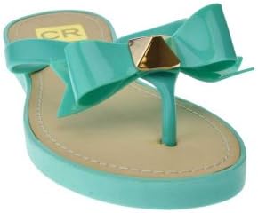 Amy 2 Jelly Bow Flip Flop Comfort Flat Sandals Mint