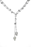 .925 Sterling Silver Designer Pearl and Beaded Bead Rosary Lariat