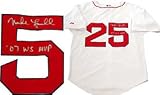 Mike Lowell 07 WS MVP" Autographed / Signed Boston Red Sox White Jersey"