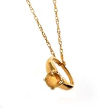 10K YG November Birthstone Small Ring Charm-Citrine