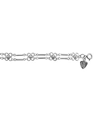 Sterling Silver Charm Bracelet w/ Flowers