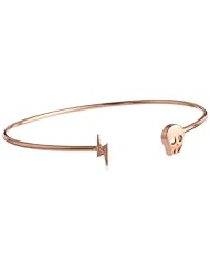 Brass Skull Bolt Cuff Bracelet; 2.75"