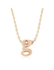 Alexander James Rose Gold Bonded Simple G Initial Pendant with Lobster Clasp set in Rose Goldtone. All pendants come with 18 inch chain with 2 inch extender.