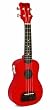 Kohala Tiki Soprano Ukulele with Tuner - Red