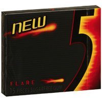 Wrigleys 5 Sugar Free Gum, Flare - 15 / Pack, 10 ea