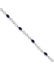 Sterling Silver Sapphire And Diamond Bracelet
