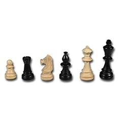 Schachfiguren, Holz (Ahorn), KH 96, Staunton Design, gewichtet, im Polybeutel