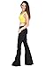 Glamour Outfitters Women's 60s 70s Flares Bell-Bottom Wide Flared Jeans - Black