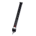 Vivanco EP 8S ALU Professional Line 8fach Aluminium Steckdosenleiste mit �berspannungsschutz silber/schwarz
