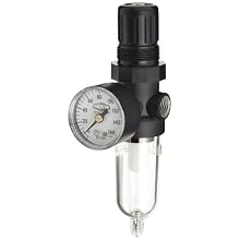 Dixon B07-202MG Norgren Series Manual Drain Miniature Filter/Regulator with Transparent Bowl, 21 SCFM, 1/4" Port Size, 150 PSI