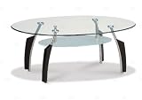 Albany Modern Glass Top Coffee Table (Beech / Black / Mahogany)